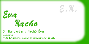 eva macho business card