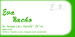 eva macho business card